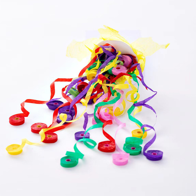 Colorful No Mess Streamers Poppers Hand Throw Confetti Streamer For Party Celebrations