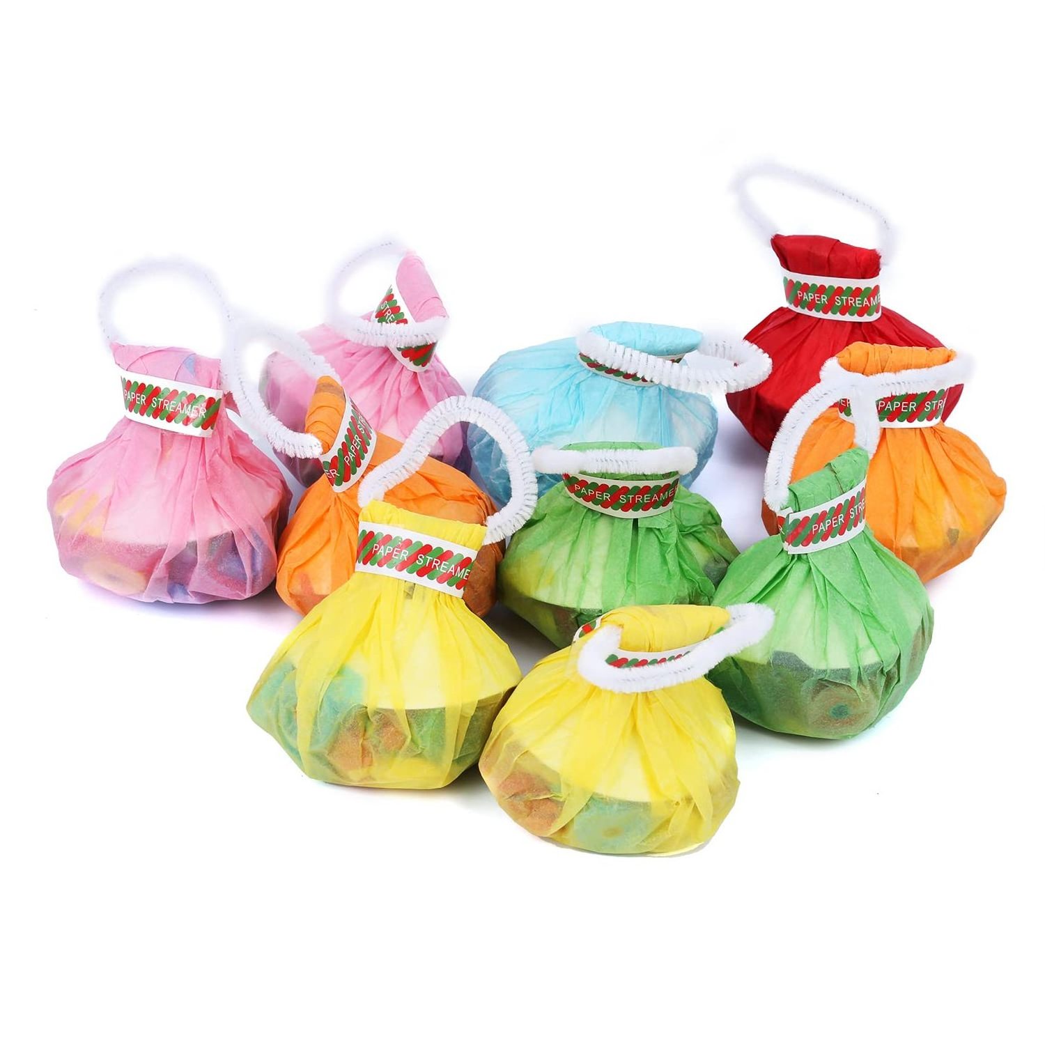 Eco Friendly No Mess Paper Crackers Party Decoration  Hand Throw Paper Streamer Poppers