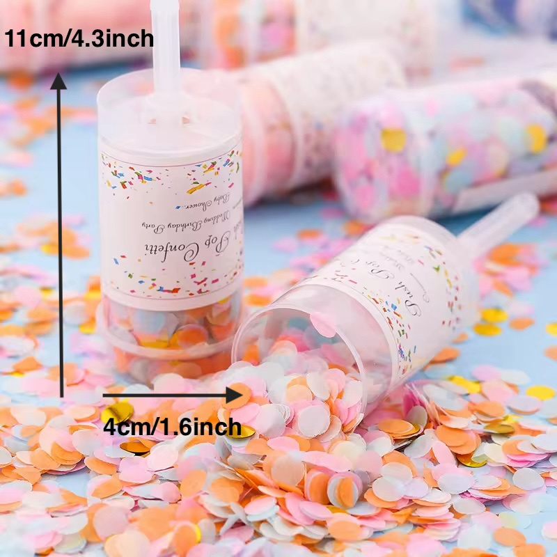 Good Price Foil Paper Mini Size Gold Glitter Party Poppers Cannon Tissue Push Pop Confetti