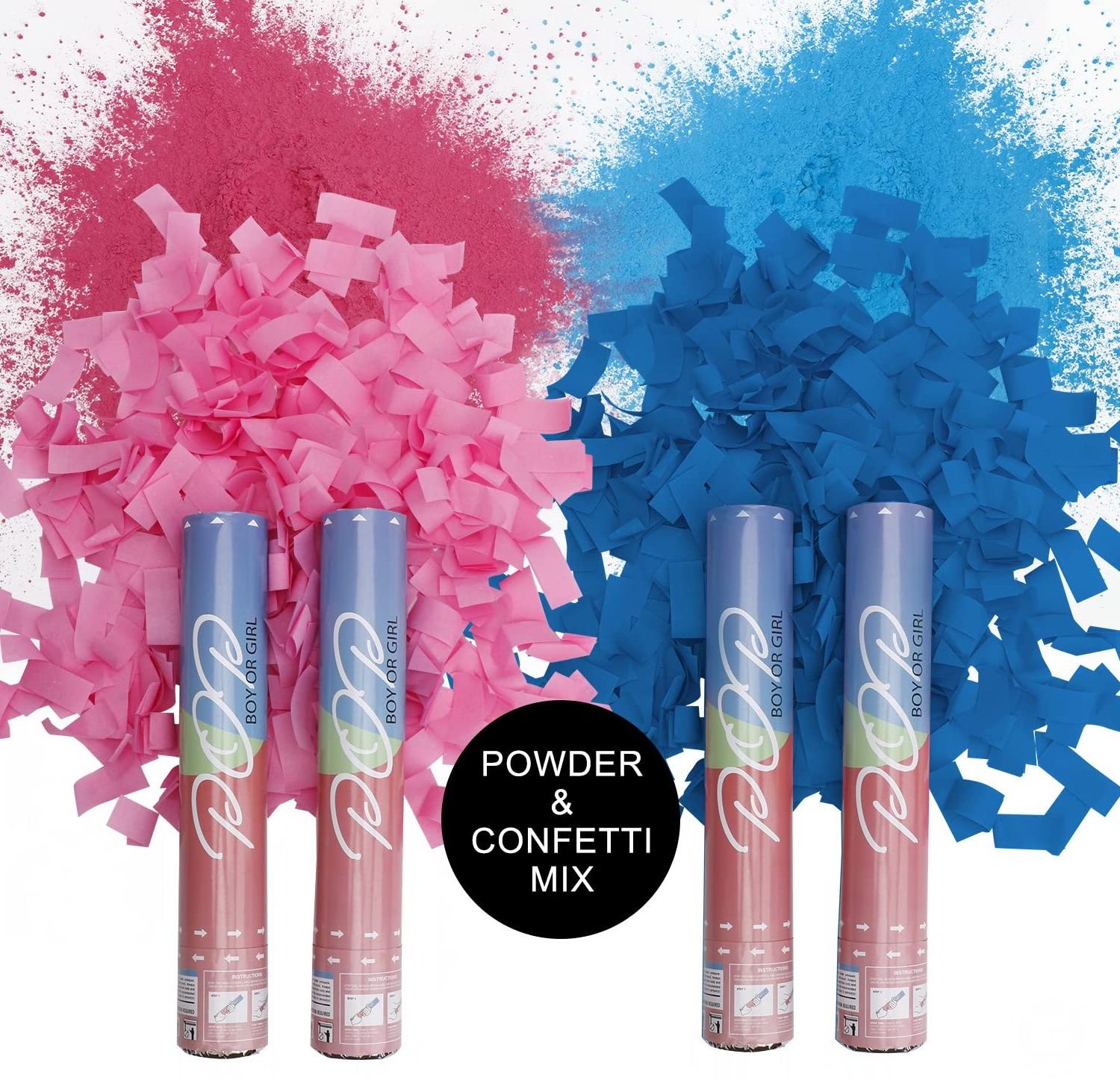 Portable Handheld Gender Reveal Smoke Paper Bomb Birthday Party Confetti Cannon