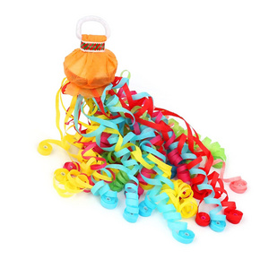 Colorful Streamers Party Poppers Handle Throw Streamers Confetti Paper Party Streamers