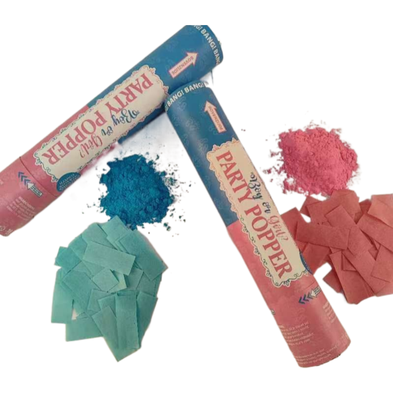 Biodegradable Surprise Party Color Gender Reveal Paper Pink Blue Powder Confetti Cannon