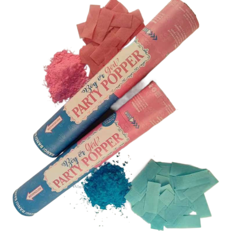 Biodegradable Surprise Party Color Gender Reveal Paper Pink Blue Powder Confetti Cannon