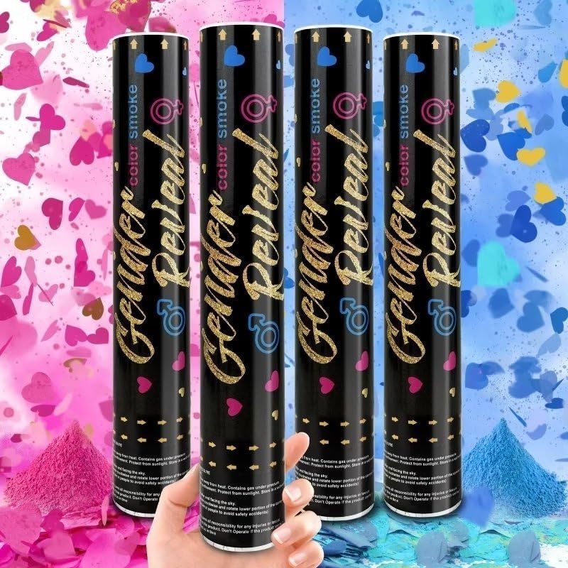 In Stock Pink And Blue Creative Biodegradable Confetti Cannon Gender Reveal Fireworks Poppers