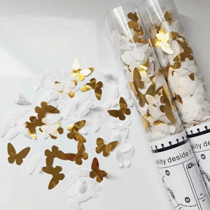 Biodegradable Golden White Butterfly Wedding Birthday Popper Party Supplies Confetti Cannon