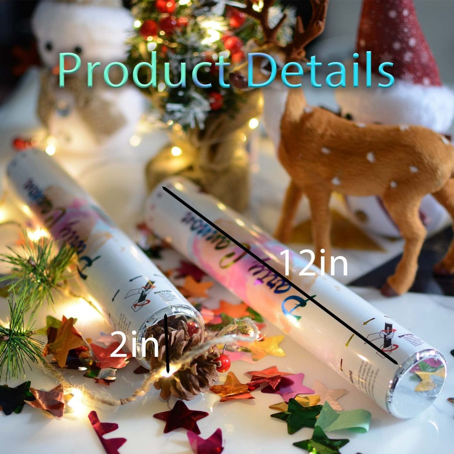 Eco-Friendly Biodegradable Paper Confetti Cannon Multi Color Paper Confetti Popper Cannon Party Supply