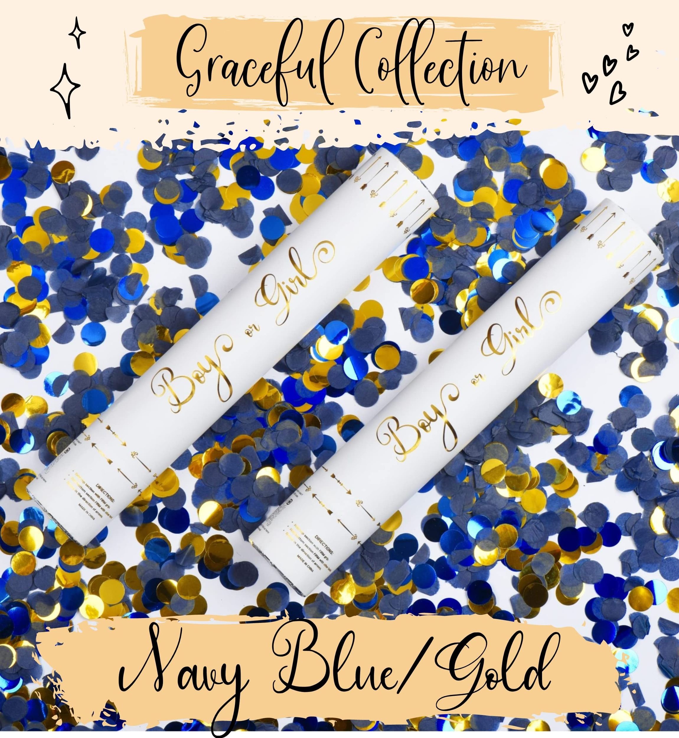 Biodegradable Paper Baby Gender Reveal Party Using Popper Confetti Cannon