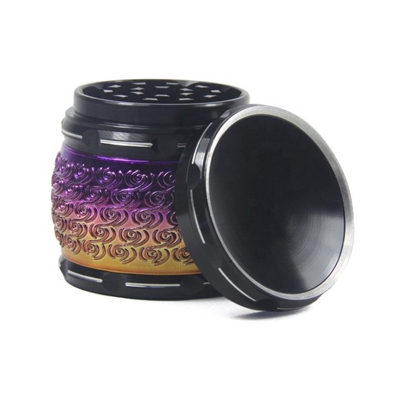 Manual Herb Grinder Drum Sound Zinc Alloy Cigarette Grinder 40Mm 50Mm Four Layer 63Mm Manual Vanilla Grinder