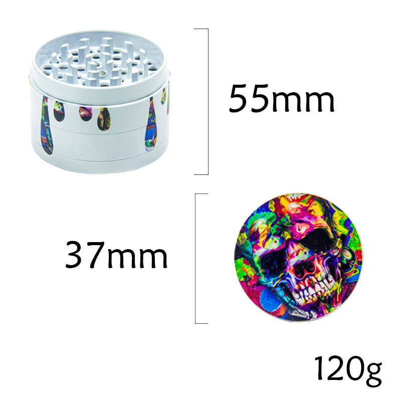 Rick Color Printed Zinc Alloy Cigarette Grinder 40Mm 50Mm Four Layer Metal Grinder 63Mm Manual Vanilla Herb Saver Grinder