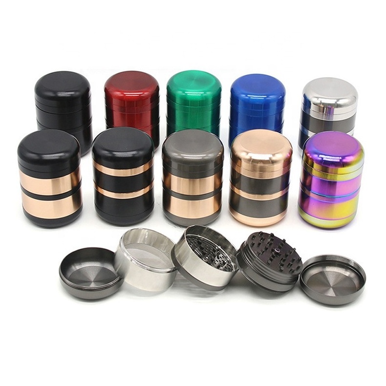 Manufacturers Directly Supply Zinc Alloy Cigarette Grinders 40/50/63/75 Four Layer Flat Plate Cigarette Grinders Metal Manual Gr