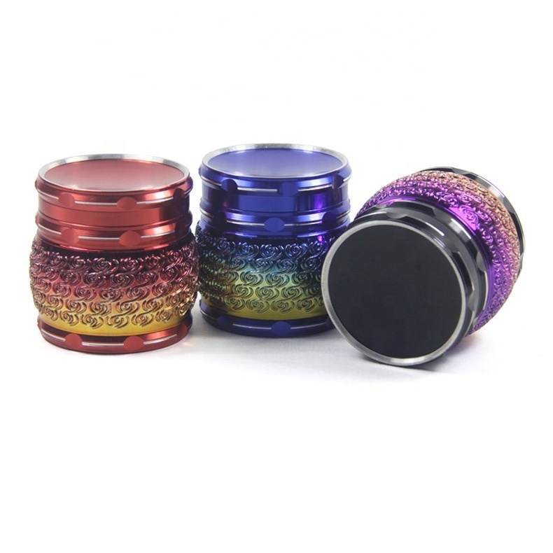 Manual Herb Grinder Drum Sound Zinc Alloy Cigarette Grinder 40Mm 50Mm Four Layer 63Mm Manual Vanilla Grinder