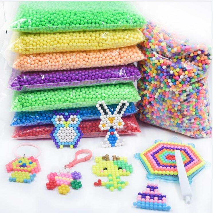 500Pcs/Set 30 Colors 5mm Water Fuse Beads Spray Perler Aqua Magic beads Educational perlen Puzzles Accessories for Children Toys