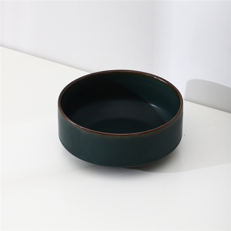 Factory price matte custom logo wedding antique unique dinnerware dark green ceramic dinner set for restaurant