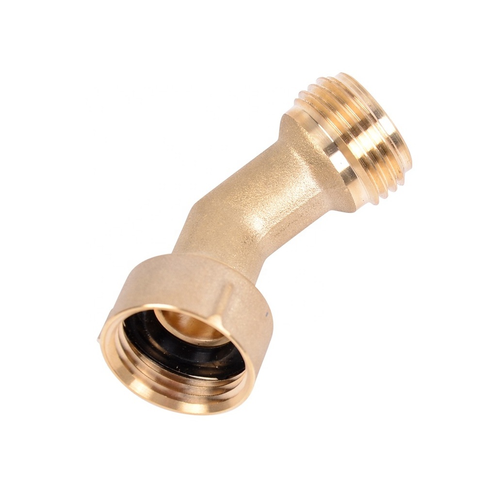 ANN108 Garden Hose Elbow Connector 45 Degree Hose Extender for RV Water Hose Solid Brass