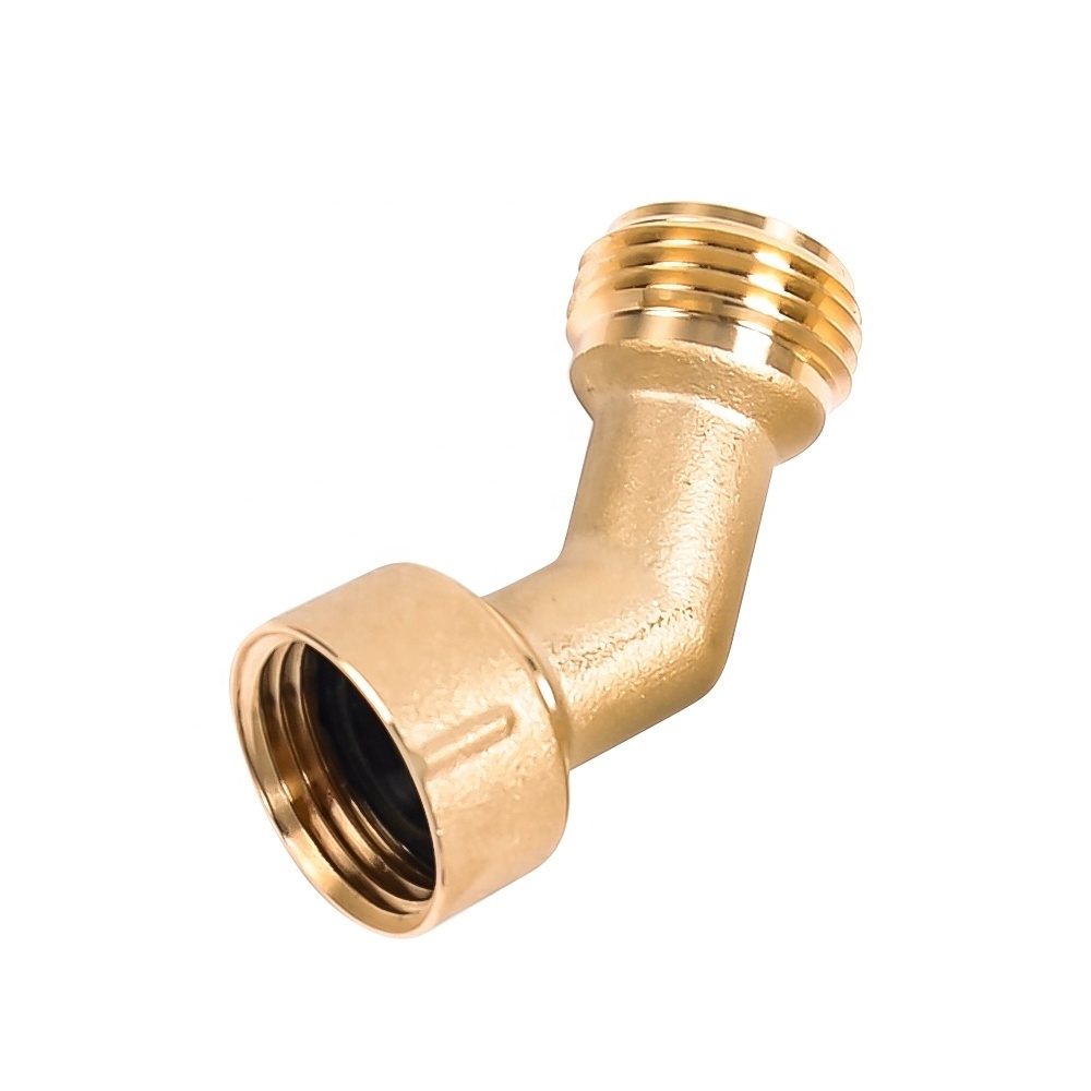 ANN108 Garden Hose Elbow Connector 45 Degree Hose Extender for RV Water Hose Solid Brass