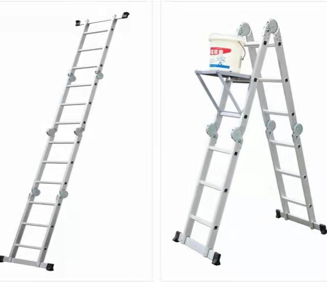 4*5 Aluminum multi purpose folding step hinges mobile 3.7M Ajustable Safety Ladder