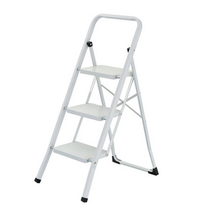 Adjustable steel folding step ladder two side home use ladder