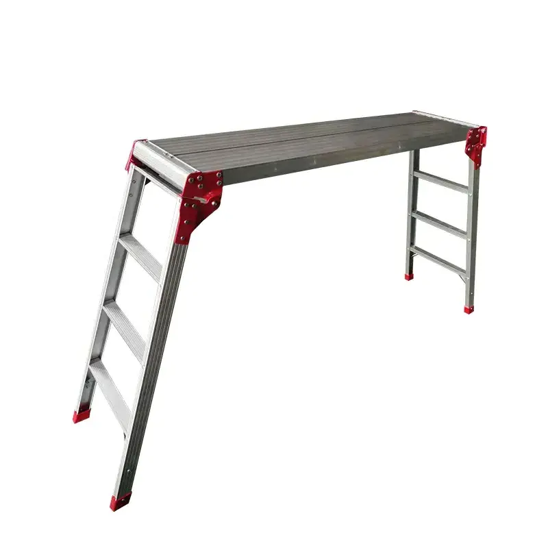 Aluminum Multi-purpose Work Platform Stair Ladder 4 Steps Folding Stool Bench With Plus size