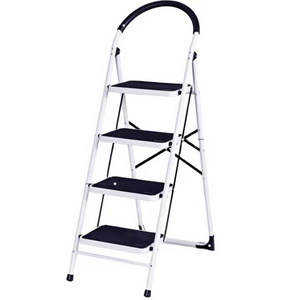 4 step folding steel ladder home use mobile ladder with handrail