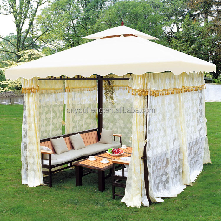 luxury fan aluminum garden outdoor pavilion gazebo backyard tent outdoor weeding white pavilion for garden