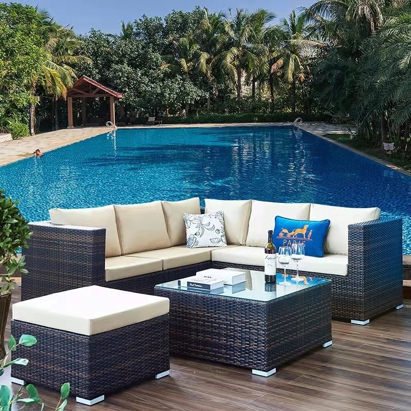 Modern Aluminum Fabric Lounge Suite Sofa Set Living Room Furniture Outdoor Lounge Sets Garden Sofa