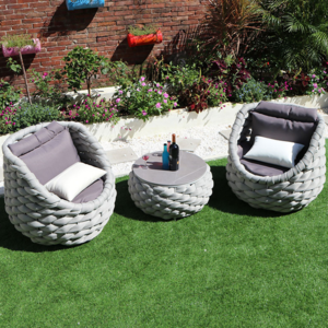 Wholesale New Design Modern Outdoor Furniture Small Metal Frame Patio Rope Woven Outdoor Sectional Sofa Set