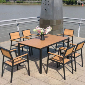 Modern luxury foldable outdoor 3 pieces aluminum outdoor dining set with fire pit outdoor metal chairs and table