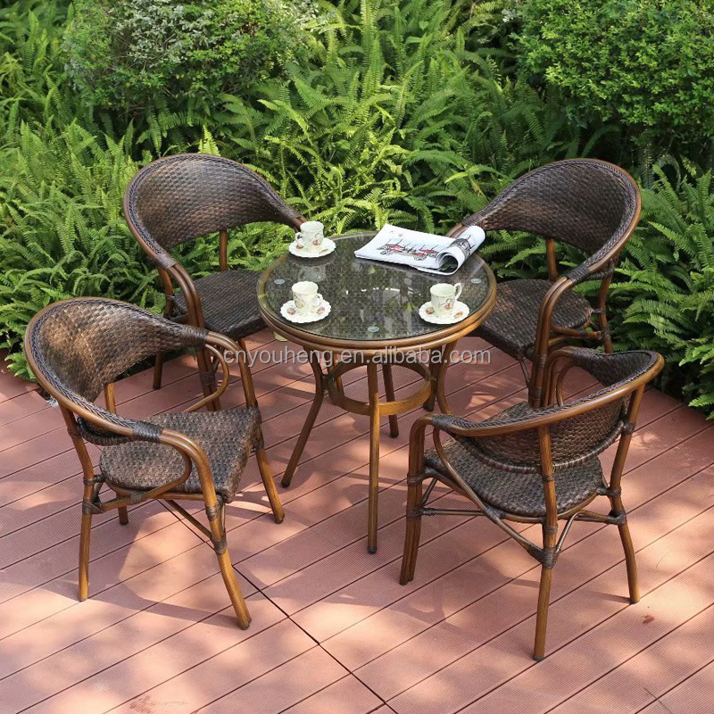 french country folding metal patio bamboo style rattan bistro set french bistro event table and chairs