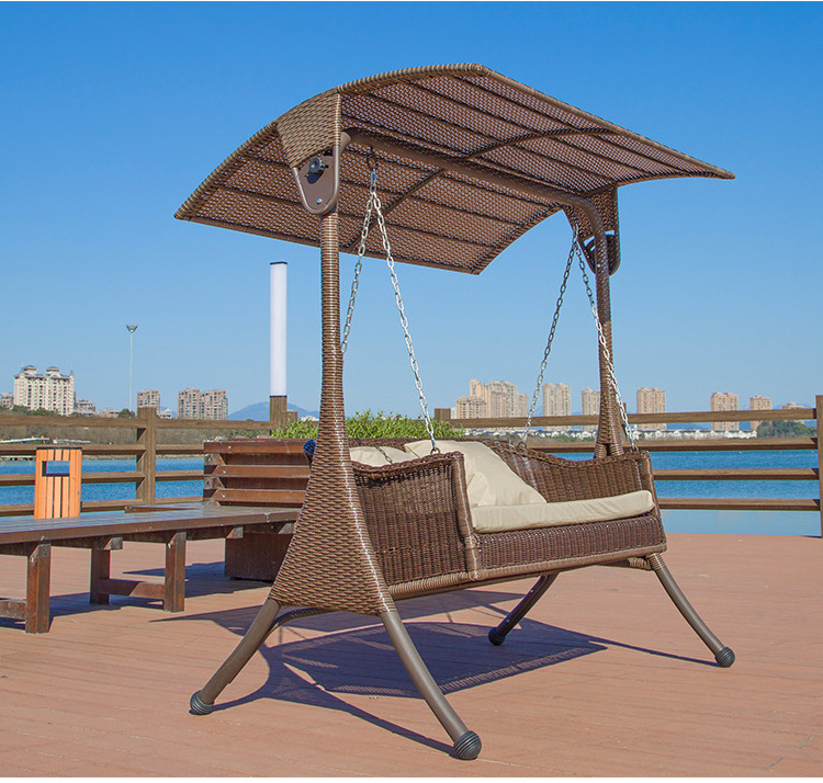 beach outside rocking outdoor furniture rattan patio cushion swing 2 seat 3 seater double hanging swing chair