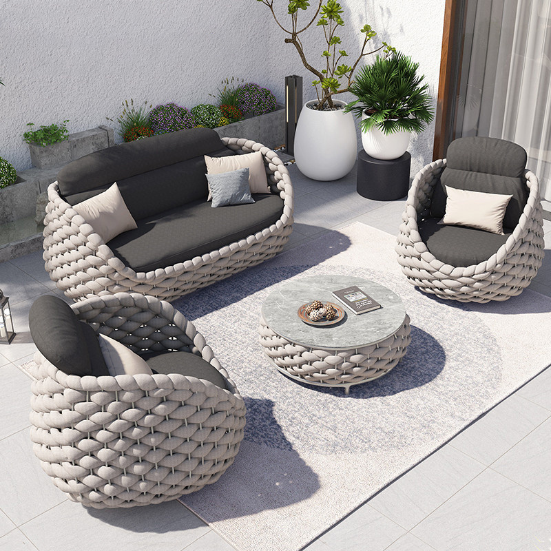 rope garden furniture love seat hotel leisure patio deep seat outdoor cushions outdoor sofa table and chairs