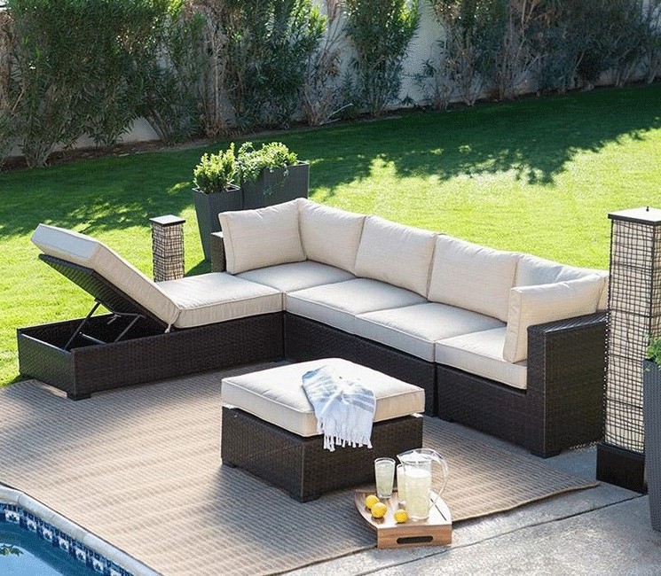 outdoor furniture set with fire pit outdoor rattan furniture dropshipping waterproof modern outdoor sofa