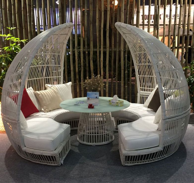 bird nest assemble weave rattan sofa garden sets white bulk outdoor furniture daybed day bed outdoor