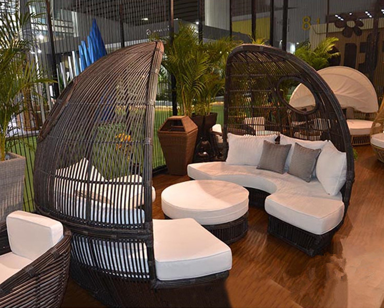 bird nest assemble weave rattan sofa garden sets white bulk outdoor furniture daybed day bed outdoor