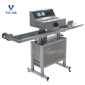 plastic glass bottle jar induction sealer automatic foil sealing machine with conveyor