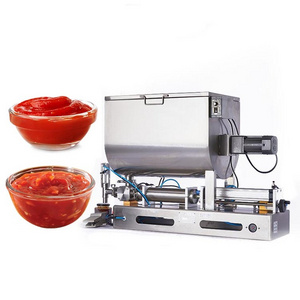 horizontal mixer semi automatic chilli sauce filling machine