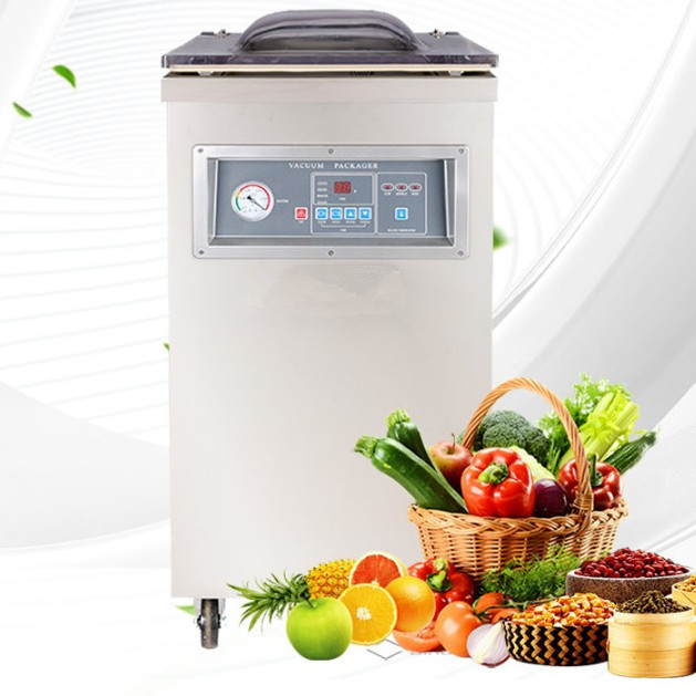 Semi automatic fresh fruits meat seafood vacuum machine single chamber food packaging sealing machine