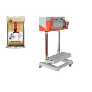 QLF700A Pneumatic vertical band sealer rice grain plastic bag sealing machine with 700mm sealing length