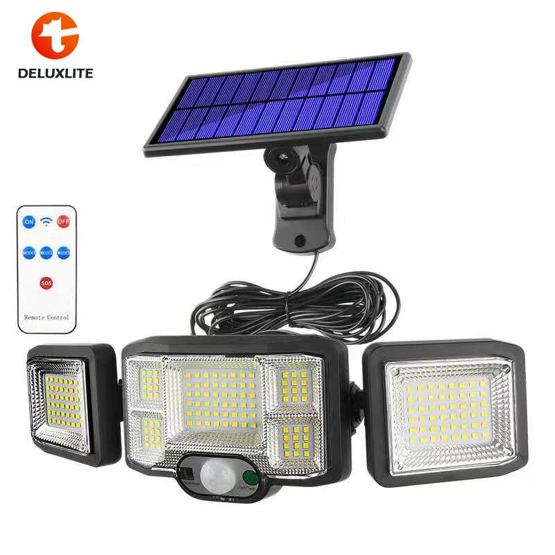 192 LED  Solar Led Outdoor Light 800LM Cordless LED Solar Motion Sensor Lights 3 Adjustable Heads Luces Solares for Yard Garden