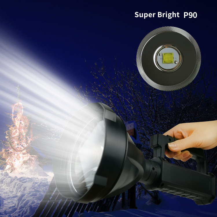 Professional Search Light Rechargeable Portable Flashlights Super Bright 10000 Lumen Handheld Spotlight