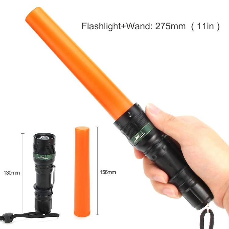 Rechargeable LED Traffic Wand Flashlight OEM Linterna Aluminium Zoom Alloy Flashlight