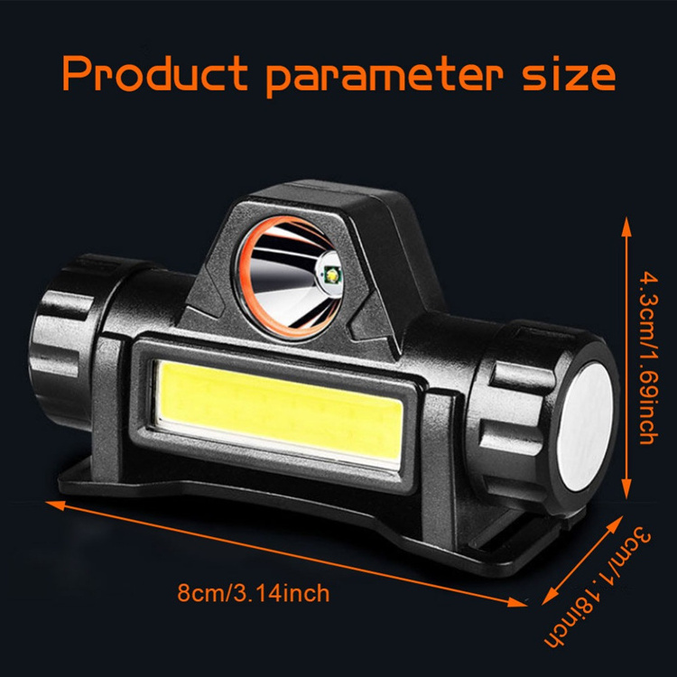 Most Popular USB Charging  Head Lamps Flashlight OEM 18650 Battery LED Rechargeable Head Lights