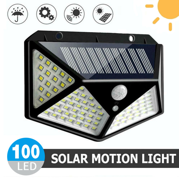 Waterproof 100 LED Outdoor Solar Wall Light Motion Sensor Solar Lights For Outdoor Garden Yard