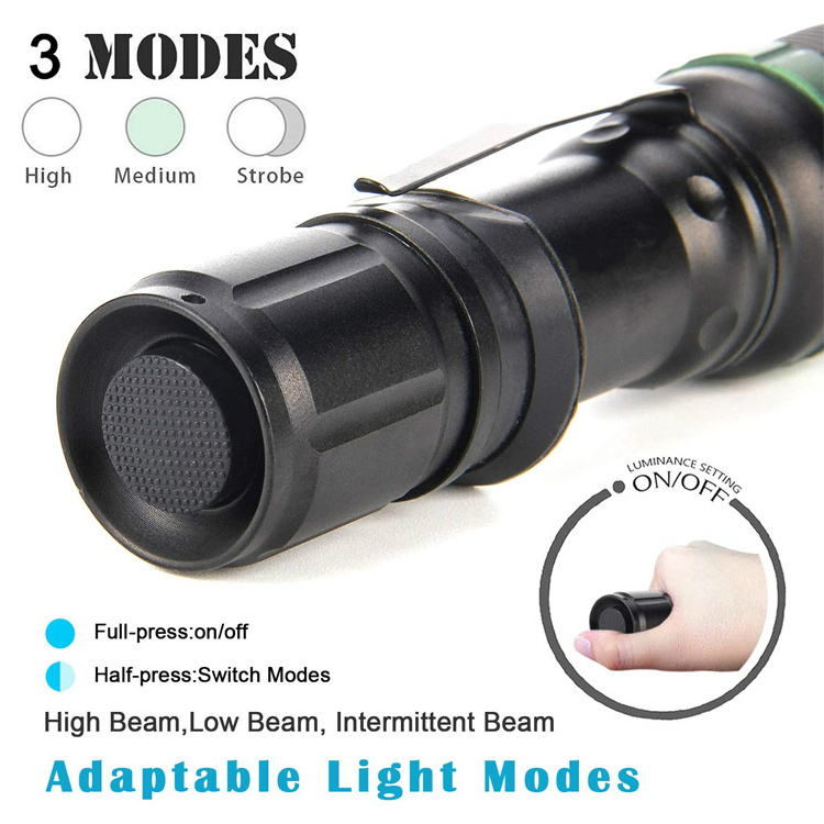 Rechargeable LED Traffic Wand Flashlight OEM Linterna Aluminium Zoom Alloy Flashlight