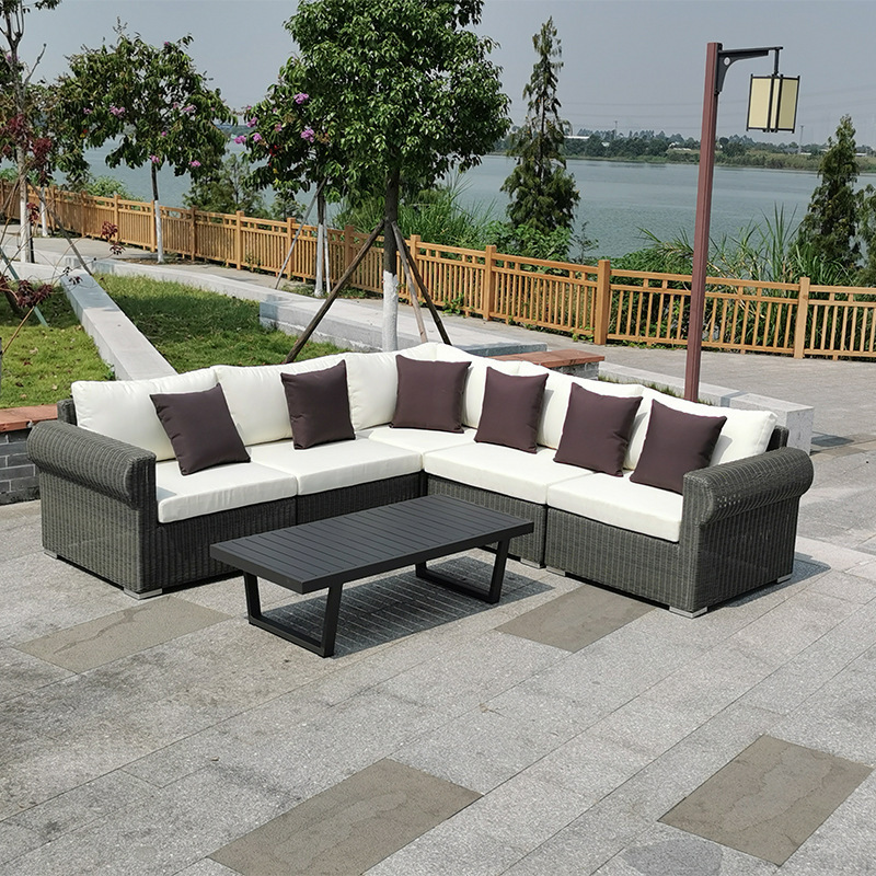 Factory Outdoor Furniture Sets Rattan Sofa Resin Garden Aluminum Garden Style Classic Wicker Luxury Eco-friendly Modern 1V1