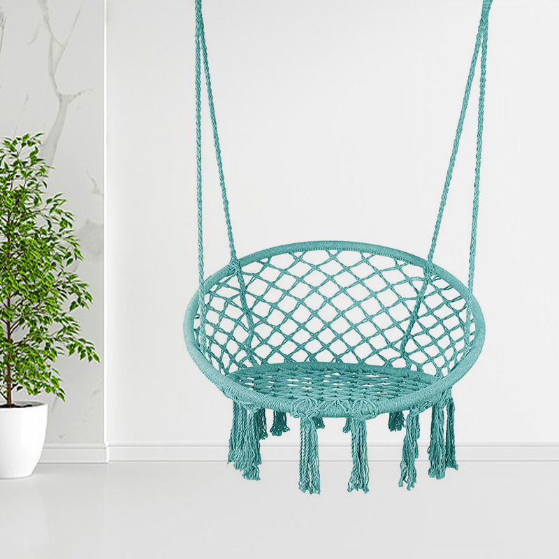 Hot Sell Macrame Swing Durable Cotton Rope Bedroom Garden Indoor Swing Hammock Chair