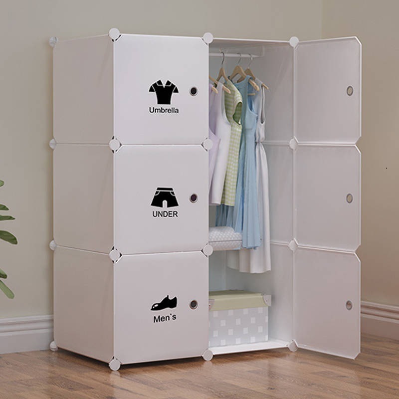 Modern Folding Cloth Storage Cabinet Home Furniture Bedroom Furniture Portable Plastic Wardrobe Plastic Minimalist Customized