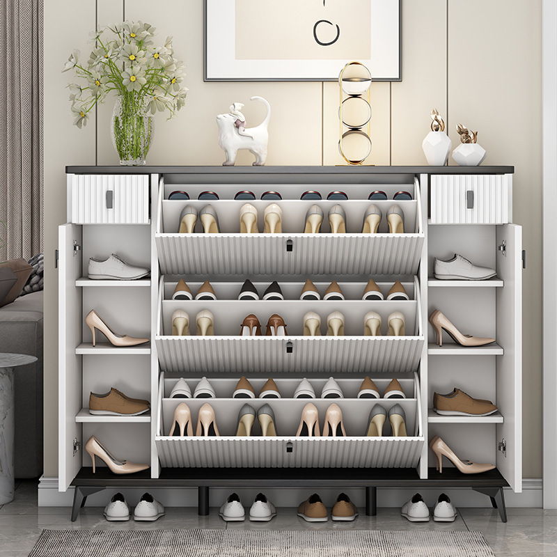 Elegant Design Space Saving Shoe Rack Living Room Furniture Shoe Storage Cabinet With Three Doors