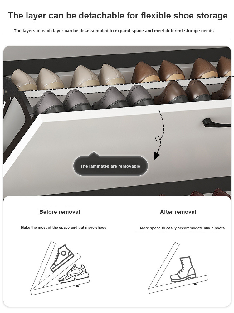 Household Appliances Shoe Rack Wooden Cabinet Morden Style Organizer Storage Modern Easy to Install Home Living Room Furniture