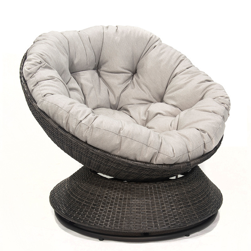 Outdoor Furniture New Design Half Round Wicker Revolving Chair Rotary Rattan Rocking Chair