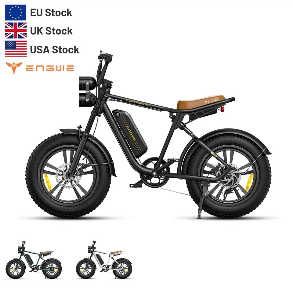 Fat Tire Ebike Engwe M20 Dual Suspension Mountain Bike Custom Carton Box Lithium Battery 26AH 750W Electric Motorcycle 20 Inch